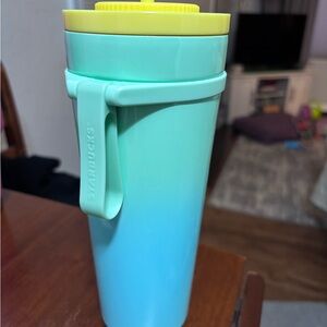Starbucks Turquoise and Yellow Travel Mug